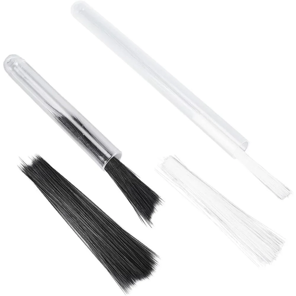 500Pcs Simulated Cat Whiskers White Black Stuffed Animal Face Whiskers 3 Inch Plastic Needle Felting Tapered Fur Supplies