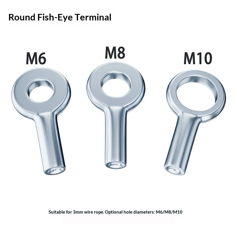 Fish Eye Terminal Wire Rope Stamping Connector Cold Pressed Closed Wire Nose Safety Joining Terminal for Secure Connections