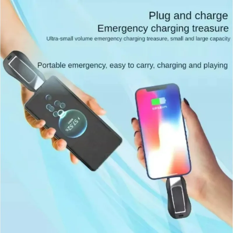 1500mAh Mini Power Emergency Pod Keychain Ultra-Thin Mini Battery Pack Fast Charging for Iphone Android Smartphone with Type-C