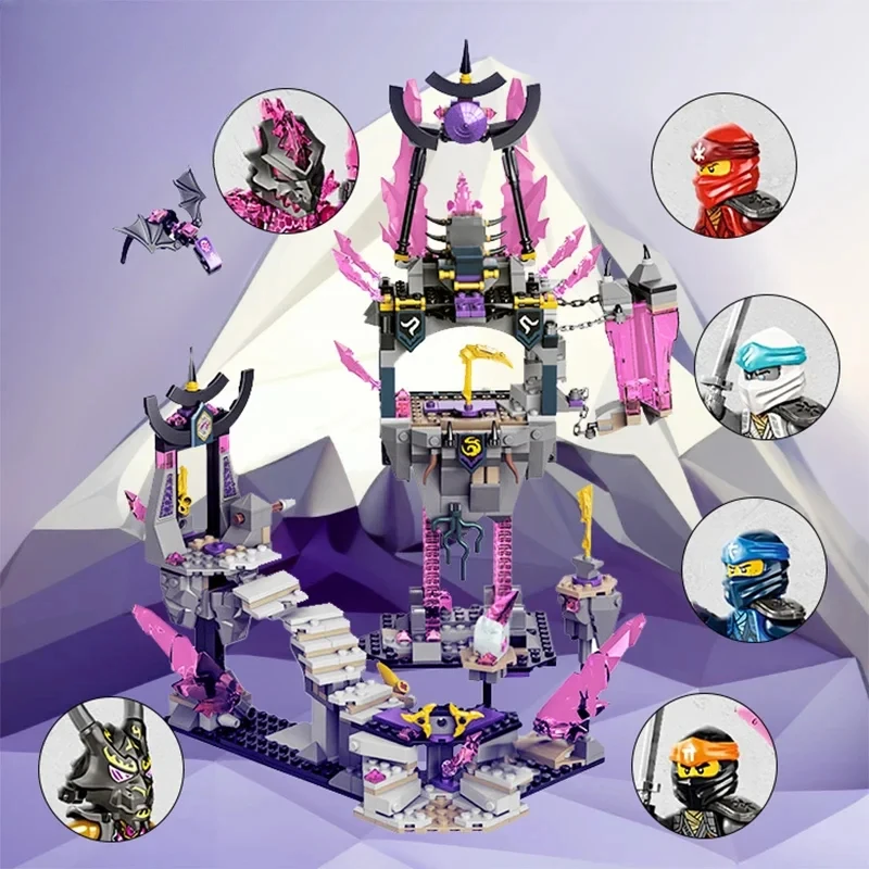 ninja Mechanical Crystal King Palace Set Boys Trendy Toys Children's Educational Assembling Building Blocks Holiday Gifts