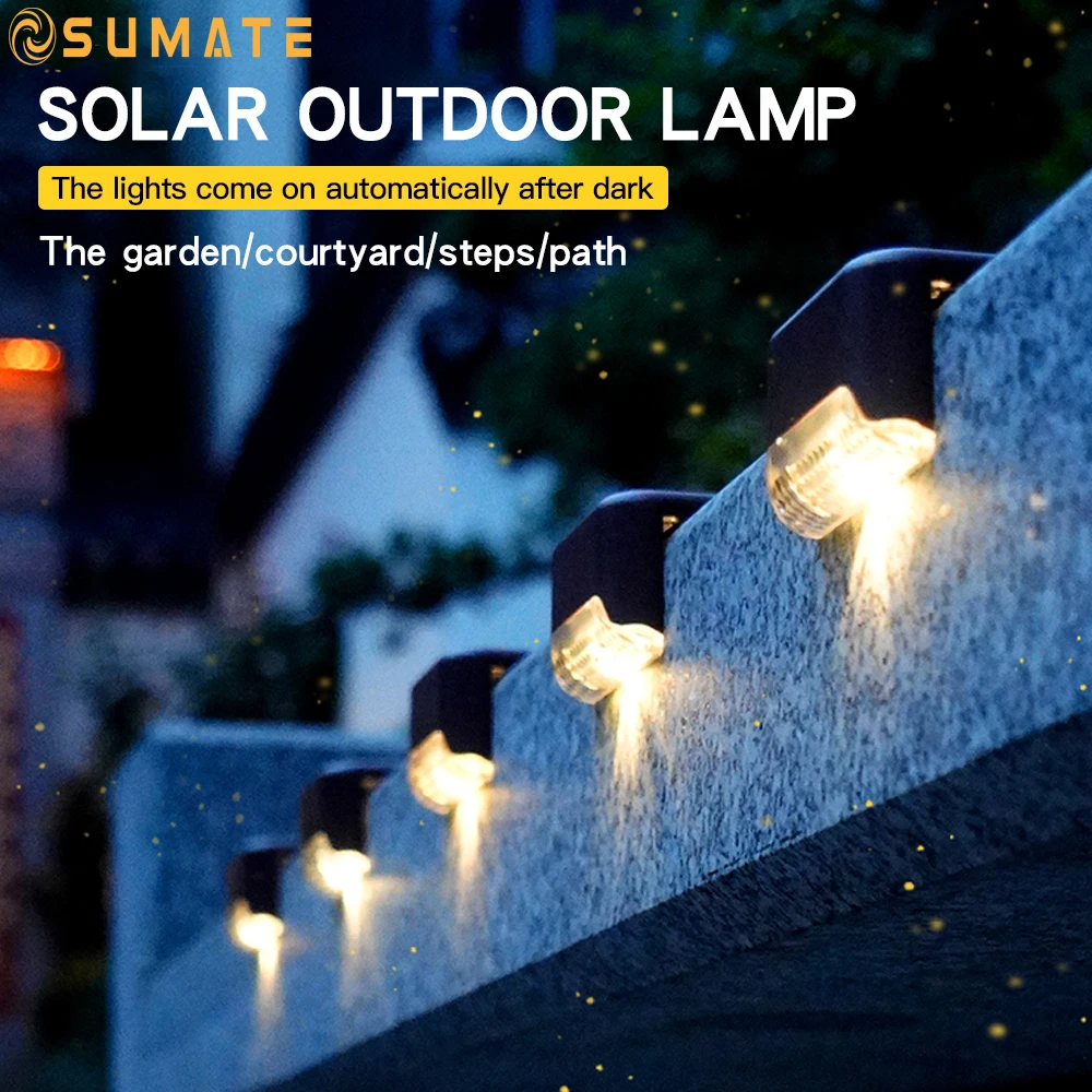 Outdoor Solar Step Light Decorative Wall Lights Corner Light Waterproof Small Step Light Balcony Wall Lights Garden Night Light