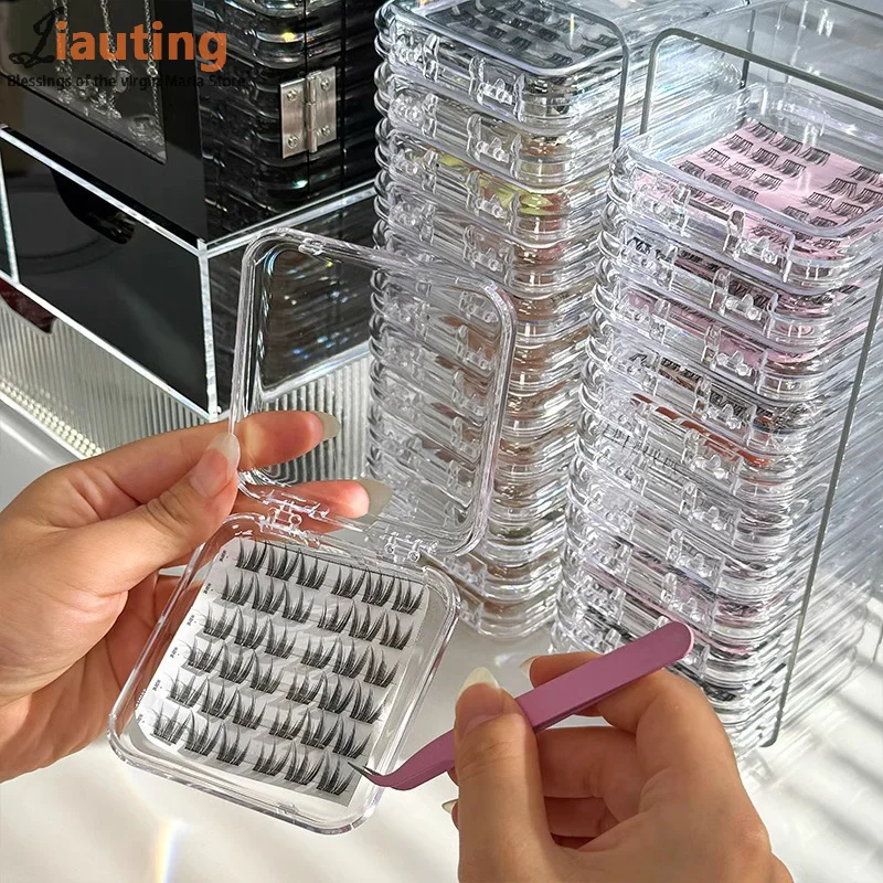 False Eyelash Storage Box For Wearable Nail Organizer Lash Accessories Cosmetic Jewelry Makeup Tools Transparency Storage Box