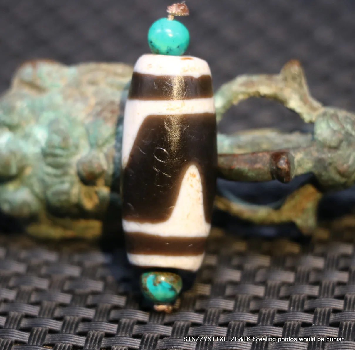 Energy Tibetan Old Agate Sharp Tiger Tooth Totem dZi Bead Pendant Amulet BG 33MM Treasure LKbrother Sauces Top Quality UPD1201G