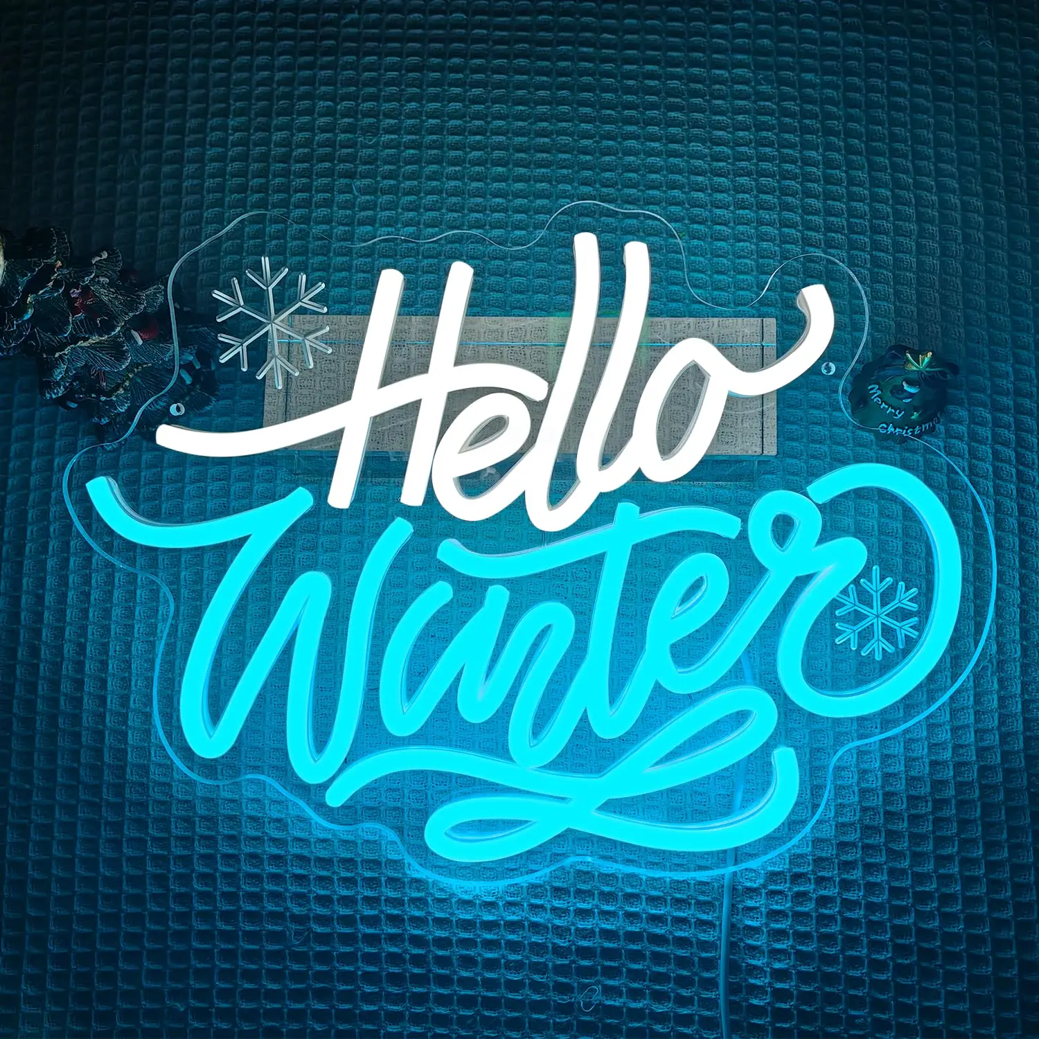 クリスマスハローウィンターネオンサイン調光可能なライトアップサイン壁の装飾スノーフレーククリスマスパーティーホームオフィス子供の寝室xm