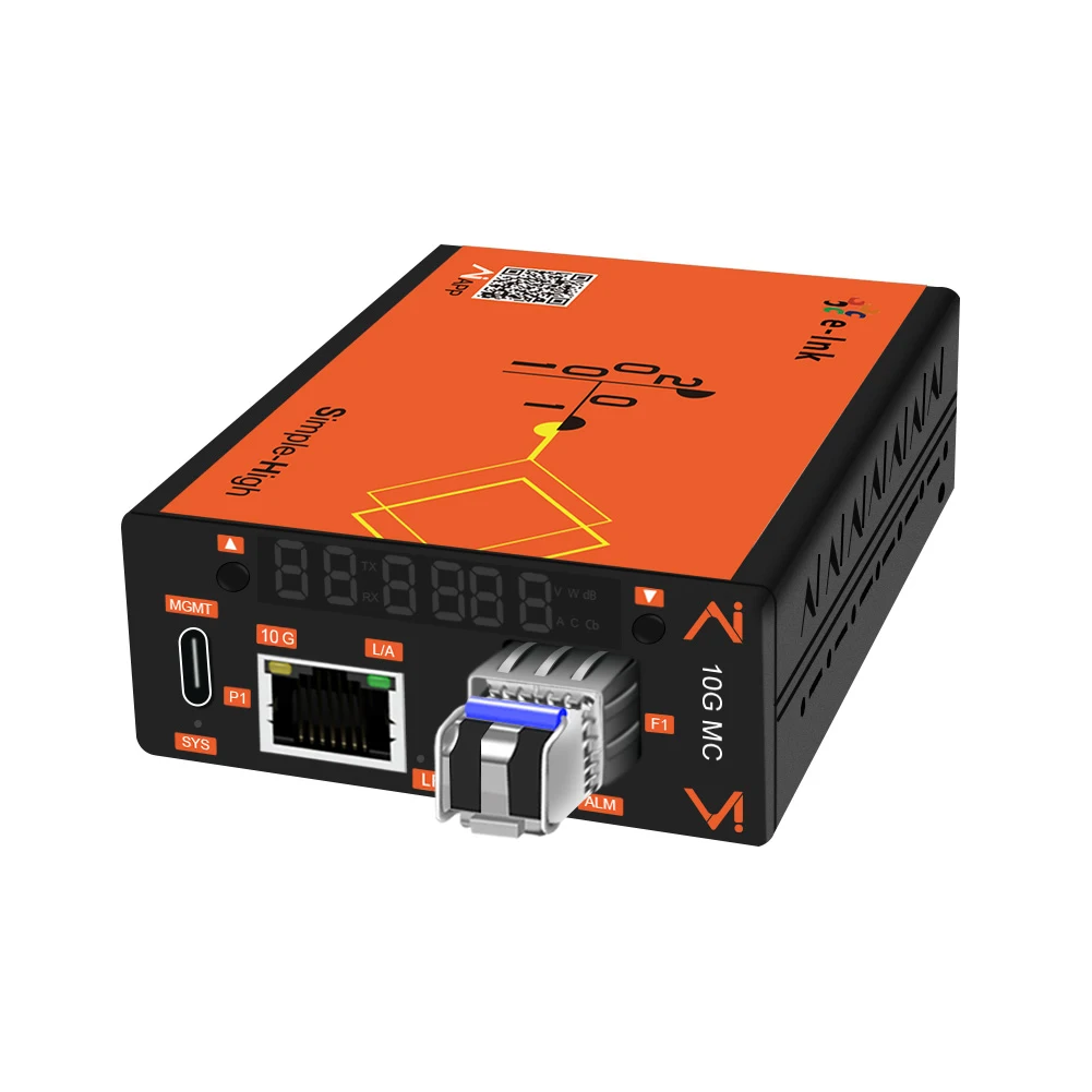 AI Industrial Display 10G Switch Managed Media Converter Smart RJ45 to SFP+ 10 Gigabit Ethernet 10G Ethernet 10G Networking