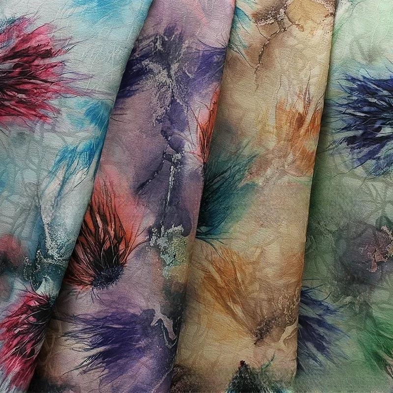 Тяжелая жаккардовая ткань с принтом в древнем стиле Hanfu Cheongsam