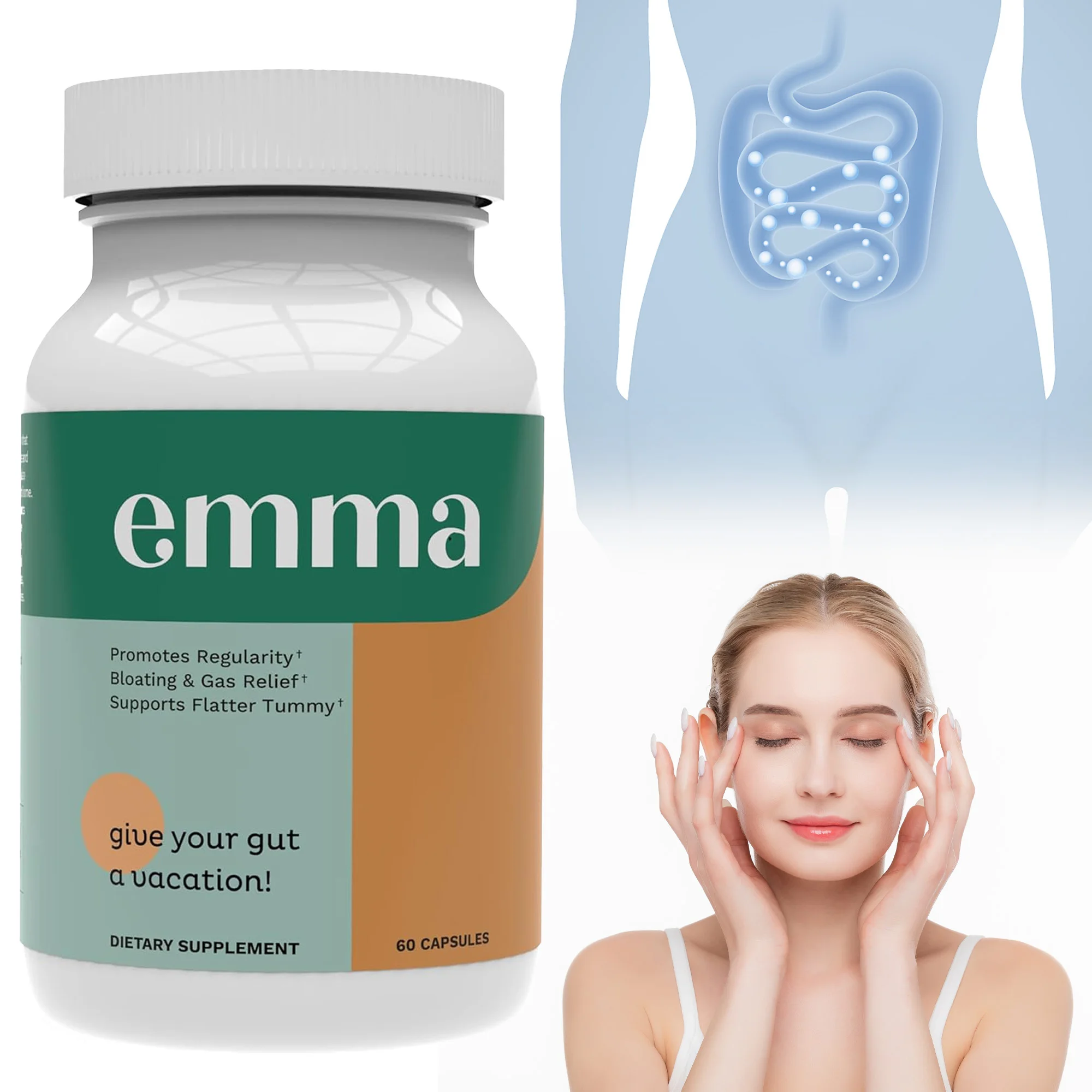 Emma Gut Health - Relieves Gas, Bloating and Constipation, Cleanses The Intestines and Restores Digestive Function