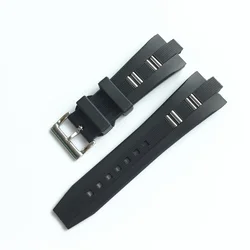 Soft Comfortable Silicone Watch Strap for Bvlgari Diagono 26mm Dust Free Rubber Special Convex Interface Men's Watchband