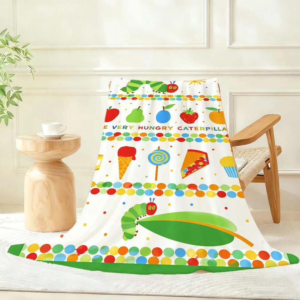 The V-very Caterpillar Blanket Throw Super Cosy H-hungry Plush Living Room Sofa Couch Childish Birthday Gifts