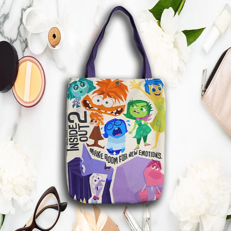 Borsa a tracolla Inside Out Cute Cartoon Ladies borsa in tela di grande capacità Versatile organizzatore dello Shopping per studenti stampato nuovi