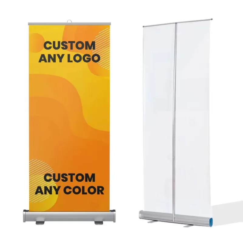Aluminum Retractable Printed Custom Pop up Banner Display Stand Portable Roll-up Wide Base for Advertising and Promotion