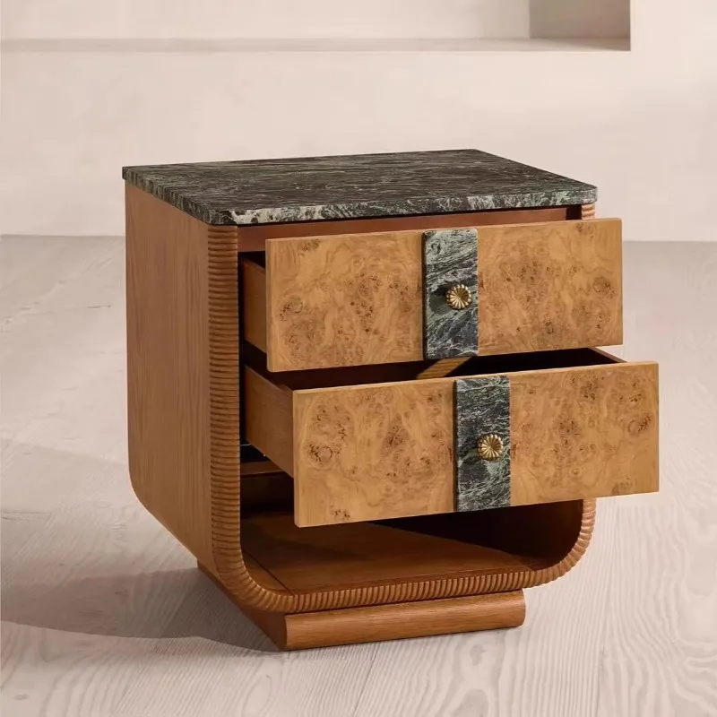 Antique style solid wood bedside table, large bedside table beveled details, storage, living room, bedroom, dining