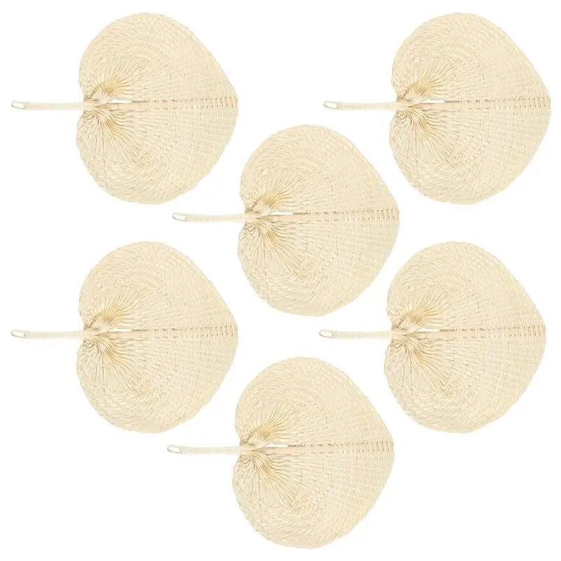 AC23-Natural Handmade Straw Fan Hand-Woven Palm Leaf Hand Woven Summer Cooling Mosquito Repellent Hand Fans Farmhouse Decor