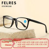 Designer Square Reading Glasses Men Women Spring Hinge Finished Presbyopia Glasses Readers Highly Diopter +4.5 5.5 6.5 7.0 8.0