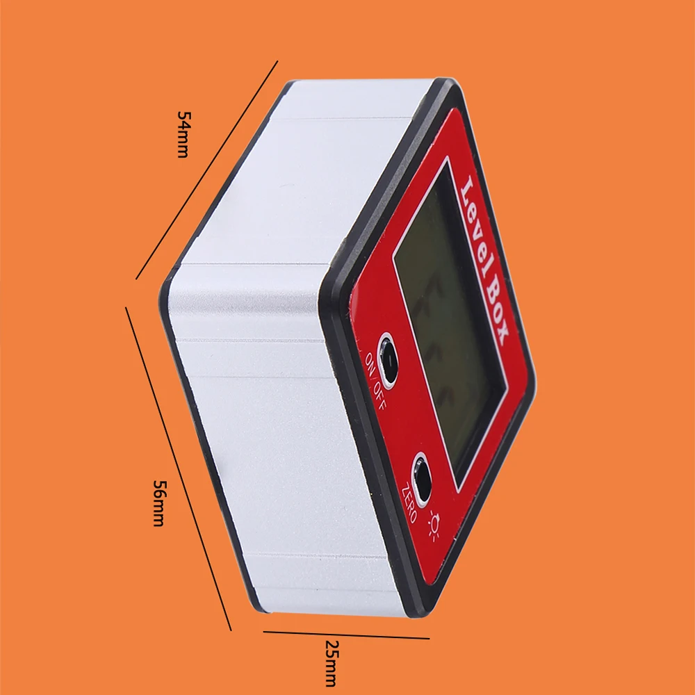 Horizontaler Winkelmesser, Messwerkzeuge, digitaler Winkelmesser, Neigungsmesser, elektronische Wasserwaage, Magnetfuß, Messwerkzeuge, Rot – Detail 4