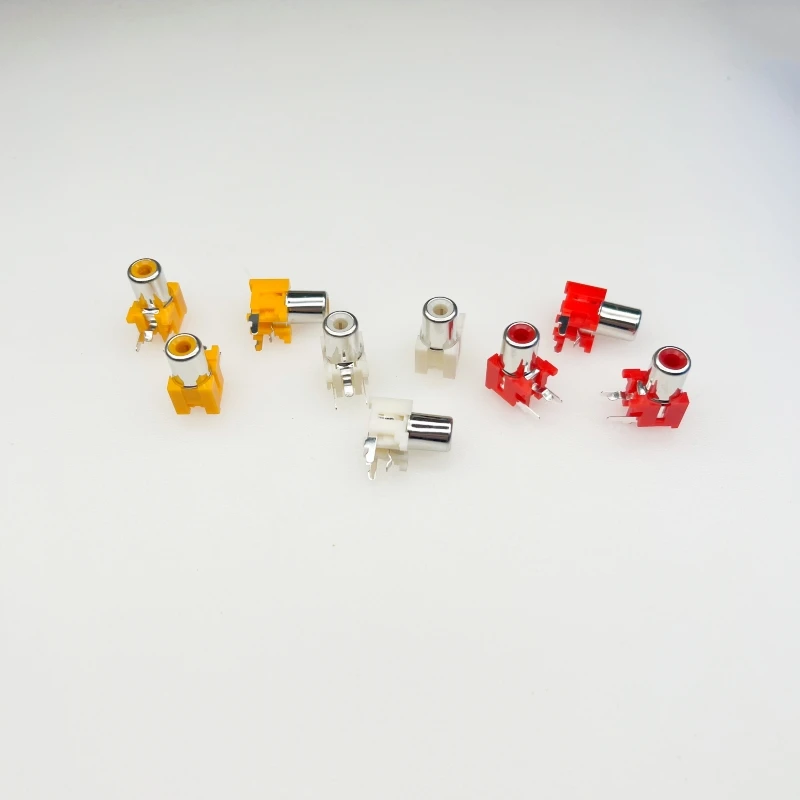 5PCS AV Co-Core Socket 3Pin RCA Seat Single Hole PCB Welded Audio And Video Socket lotus Seat AV-8.4-5A