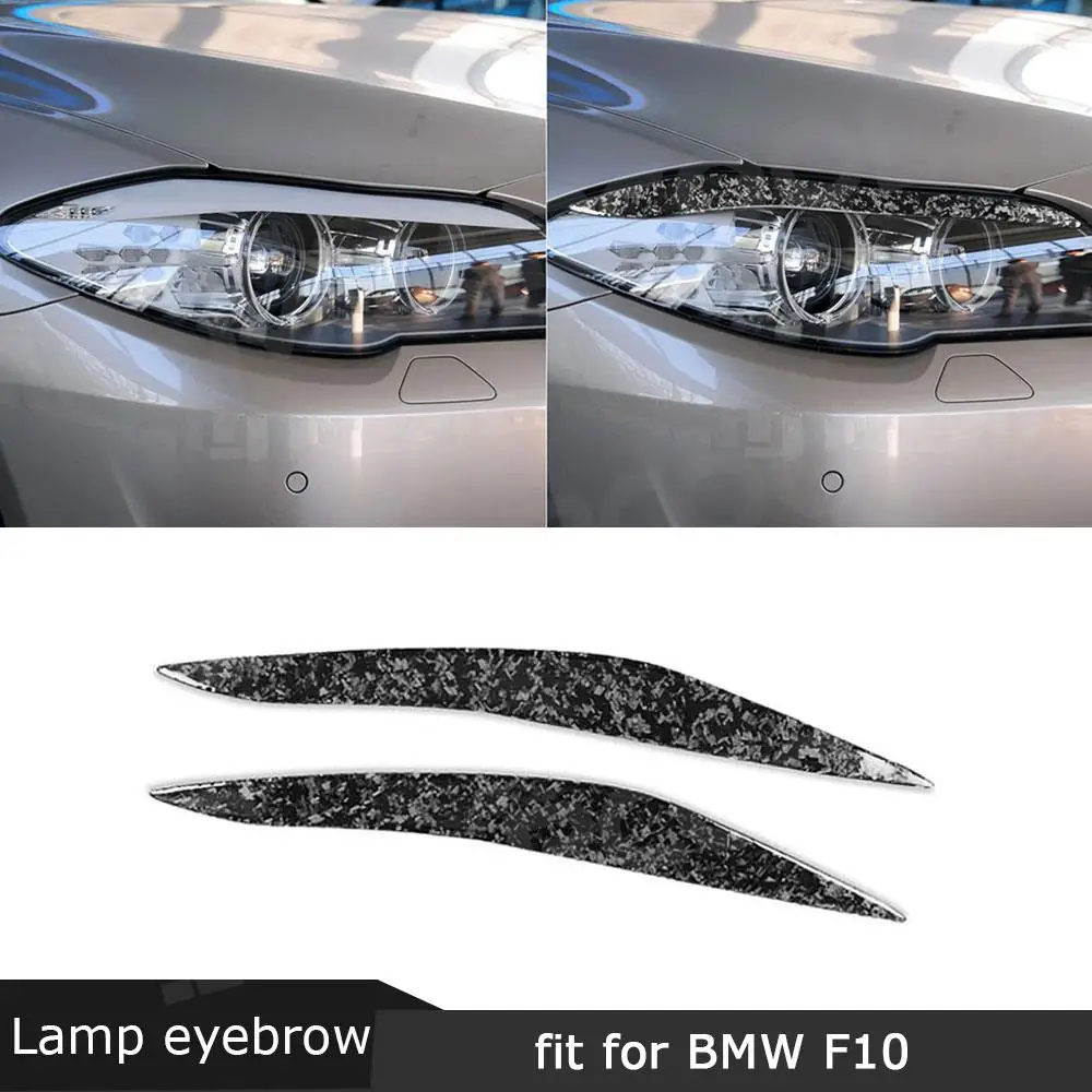 

JMCARCOOL Forged Carbon Fiber Eyebrow Headlight Covers for BMW 5 Series F10 2010-2016 Front Bumper Eyelids Car Styling