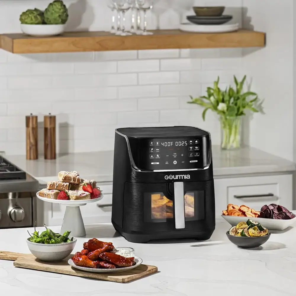 8QT Air Fryer with 12 Presets Extra-Large Capacity Window & Light FryForce 360 Technology Preheat Reminder Guided Prompts