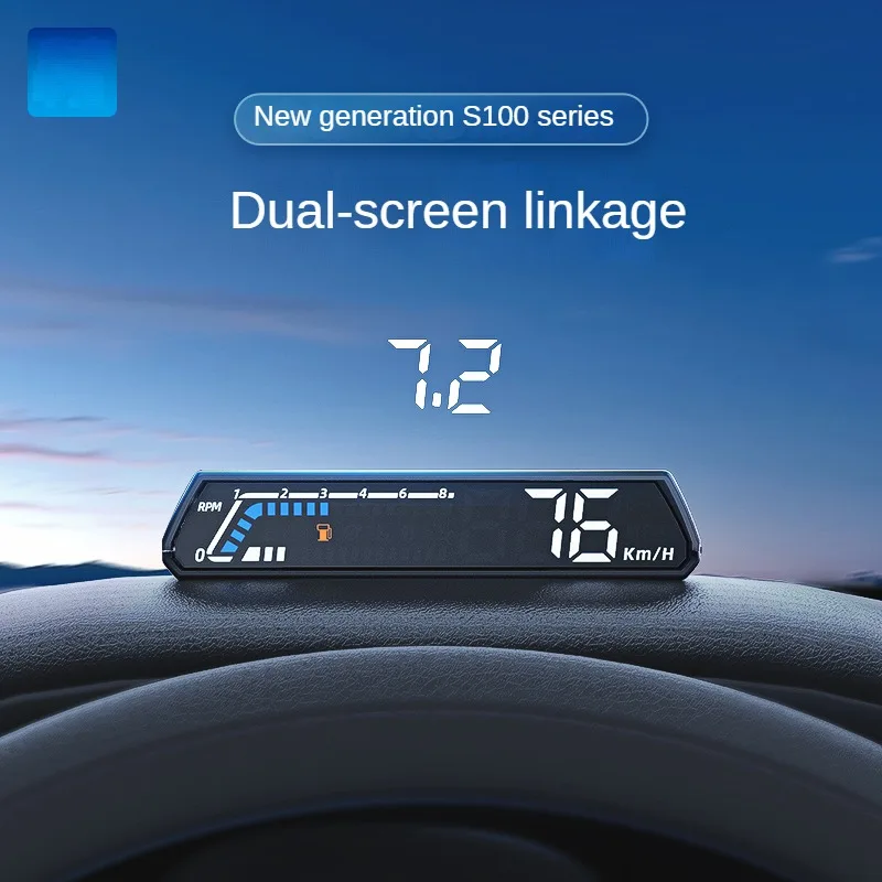 

HUD Head-Up Display OBD Multi-function Vehicle Instrument Oil Temperature Gearbox Monitoring Double Display Screen S100