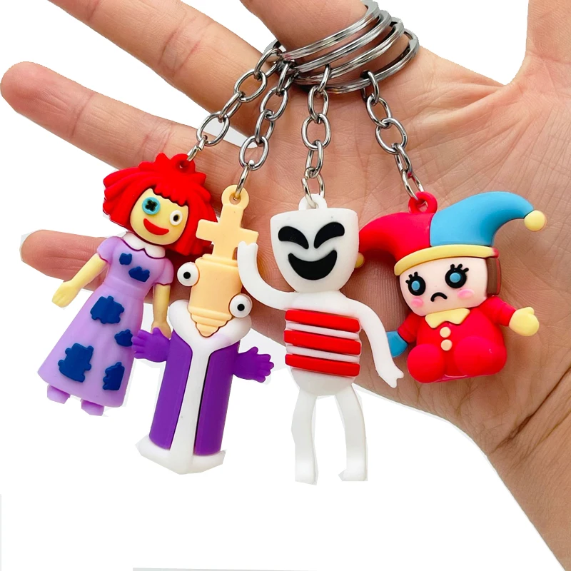 Anime The Amazing Digital Circus Keychain Digital Circus Clown Figure Keyring Jewelry Key Accessories Kids Toy Gift for Friends