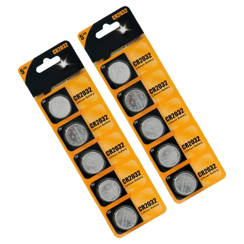090F 5/10PCS CR2032 Кнопки батареи 3 В литий для длительного использования в электронике