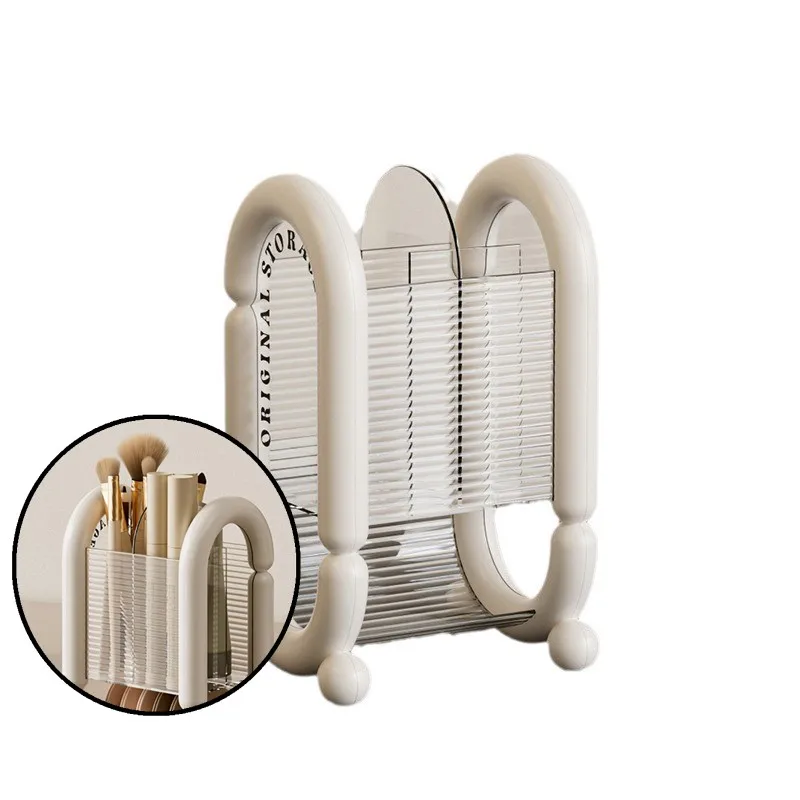 

1 шт., легкий роскошный органайзер для макияжа, коробка для хранения косметики, туалетный столик, настольный органайзер для карандашей для бровей, стеллаж для хранения, контейнер