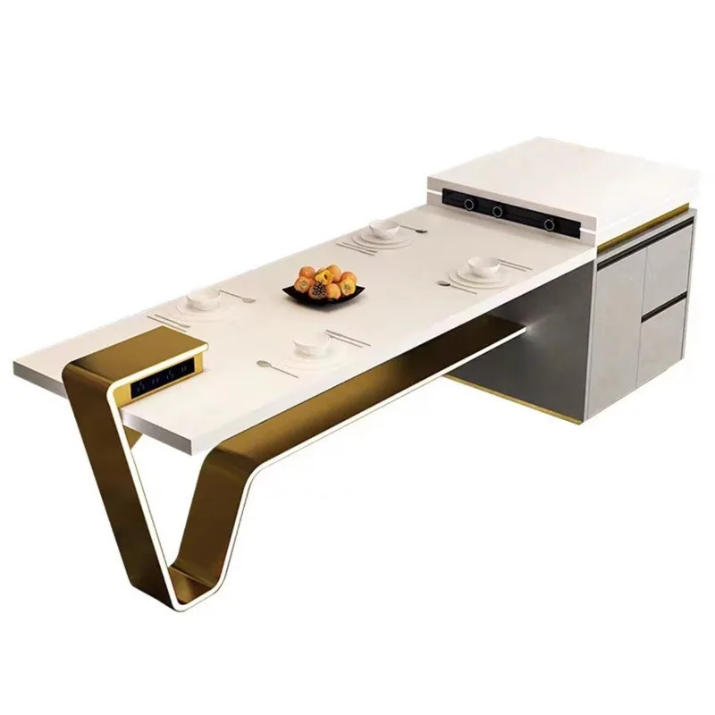 Rotatable Retractable Dragon Head-Raising Day Acrylic Induction Cooker with Sink Open Kitchen