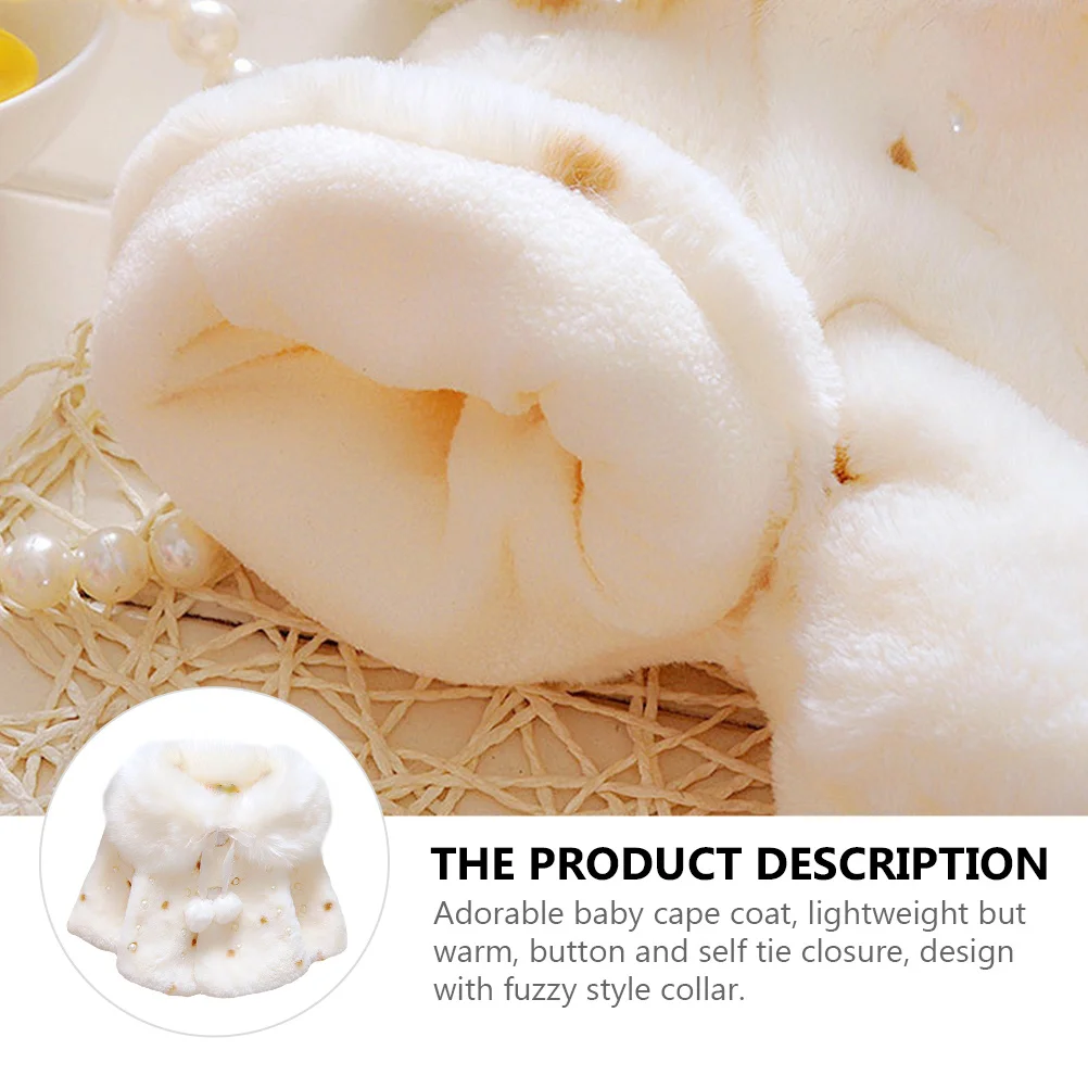

Baby Girls Winter Warm Cape Coat 1-3 Years Collar Thicken Cotton Outwear For Toddler Outdoor Indoor Children Clothing