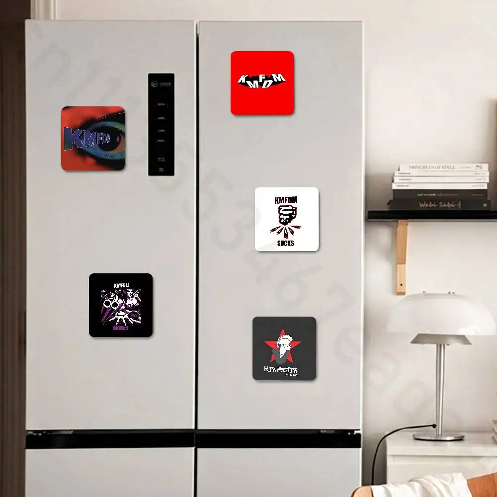 K-Kmfdm Sucks Band Fridge Magnets Round Magnetic Refrigerator Decoration Memorial Gifts Wedding Favors
