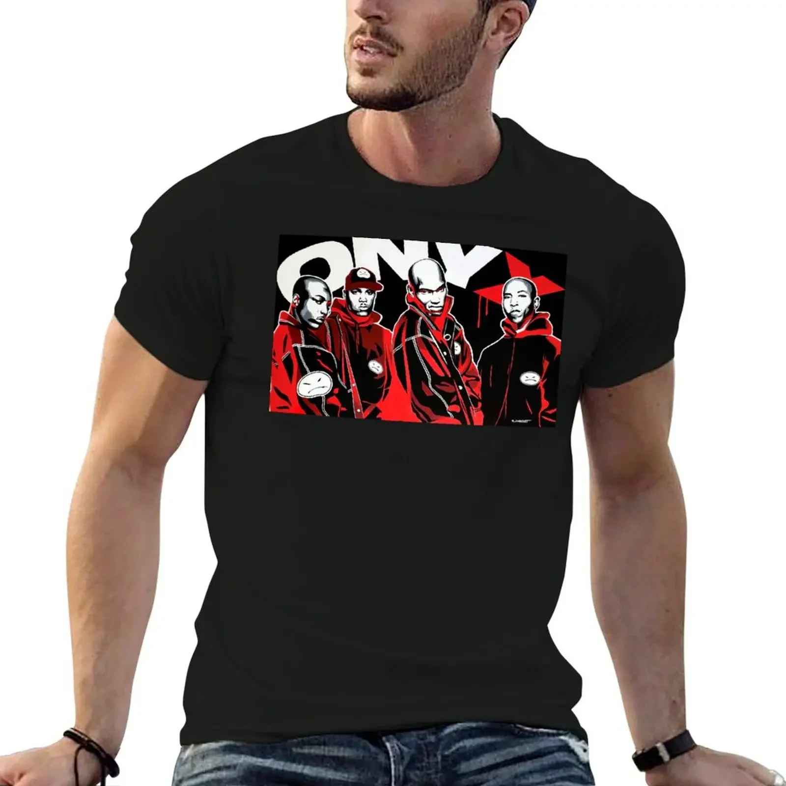 Onyx Full Crew Acrylic painting 20 years T-Shirt street wear Short sleeve tee t shirt men 100℅ cotton