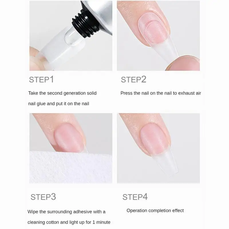 Extensiones de uñas súper viscosas desechables, suministros de uñas inmóviles tridimensionales, pegamento de uñas súper fuerte, firme y duradero