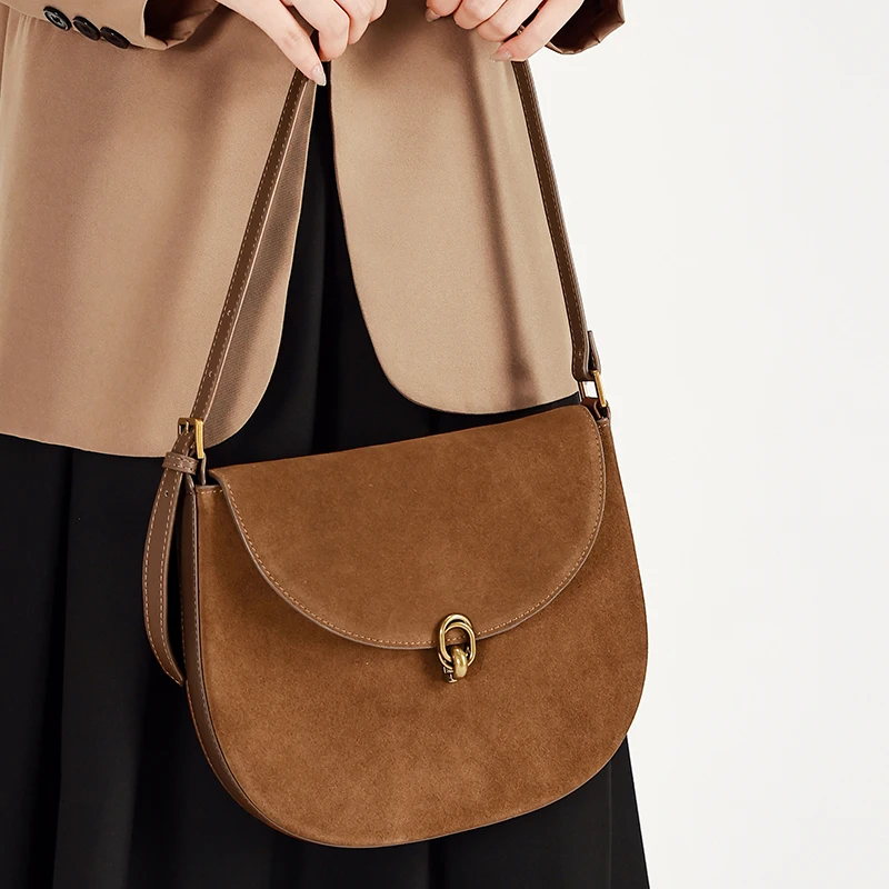 

New Female Mini Matte cowhide leather Crossbody Bag Fashionable Versatile Shoulder Shell Handbag Lady Casual Phone Bag