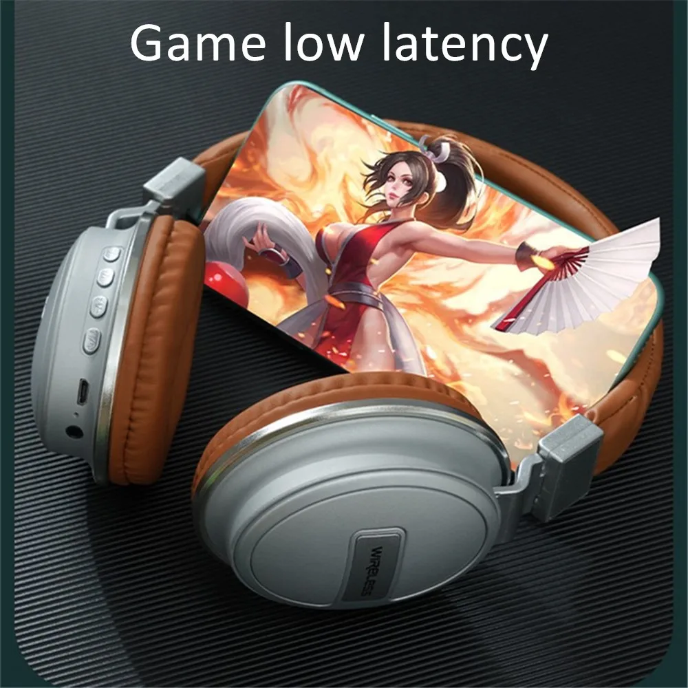 Słuchawki Bluetooth Shoumi Bezprzewodowe Słuchawki z Kablem do Ładowania Lightning TYPE-C Mikrofon Stereo Składane Duże Słuchawki Douszne Prezent