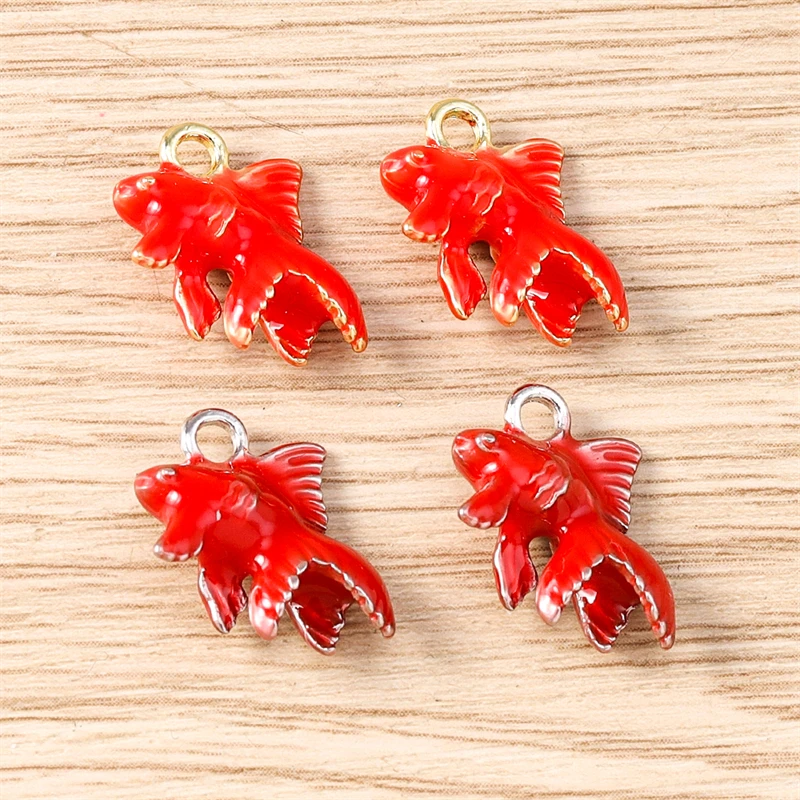

5pcs 17x13mm Cute Enamel Alloy Fish Charms Pendants for Jewelry Making Drop Earrings Necklaces Bracelets DIY Crafts Accessories