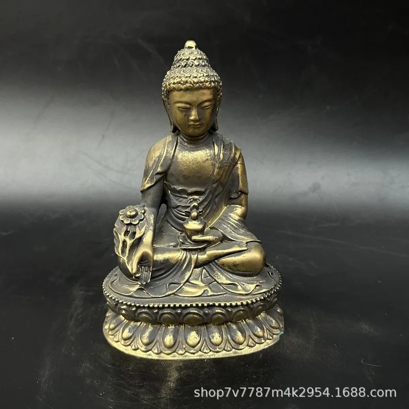 Artistic Resin Imitation Bronze Shakyamuni Buddha Statue for Temple and Living Room Decoration