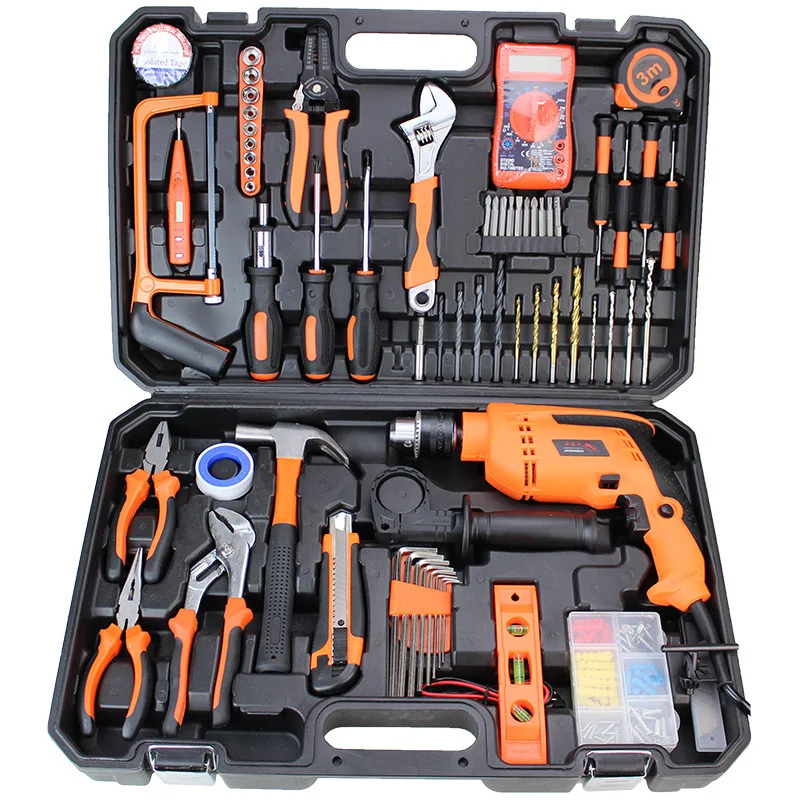

Multiple Household Portable Drill Combination Toolbox Electrician's Hardware Tool Set Impact Drill Set Automotive Repairing Tool