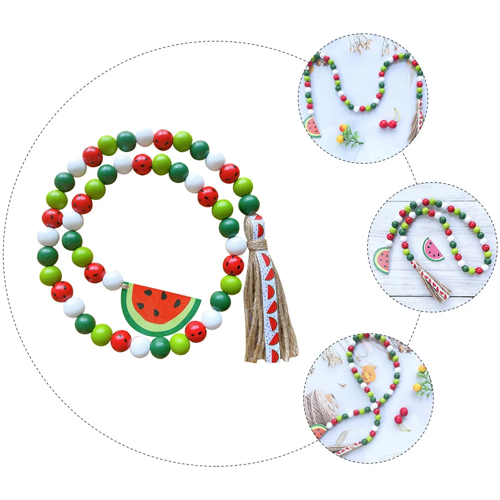 Decor Twine Tassel Beads Beaded Hanging Ornament Garland With Pendant Watermelon Colorful Wood Child