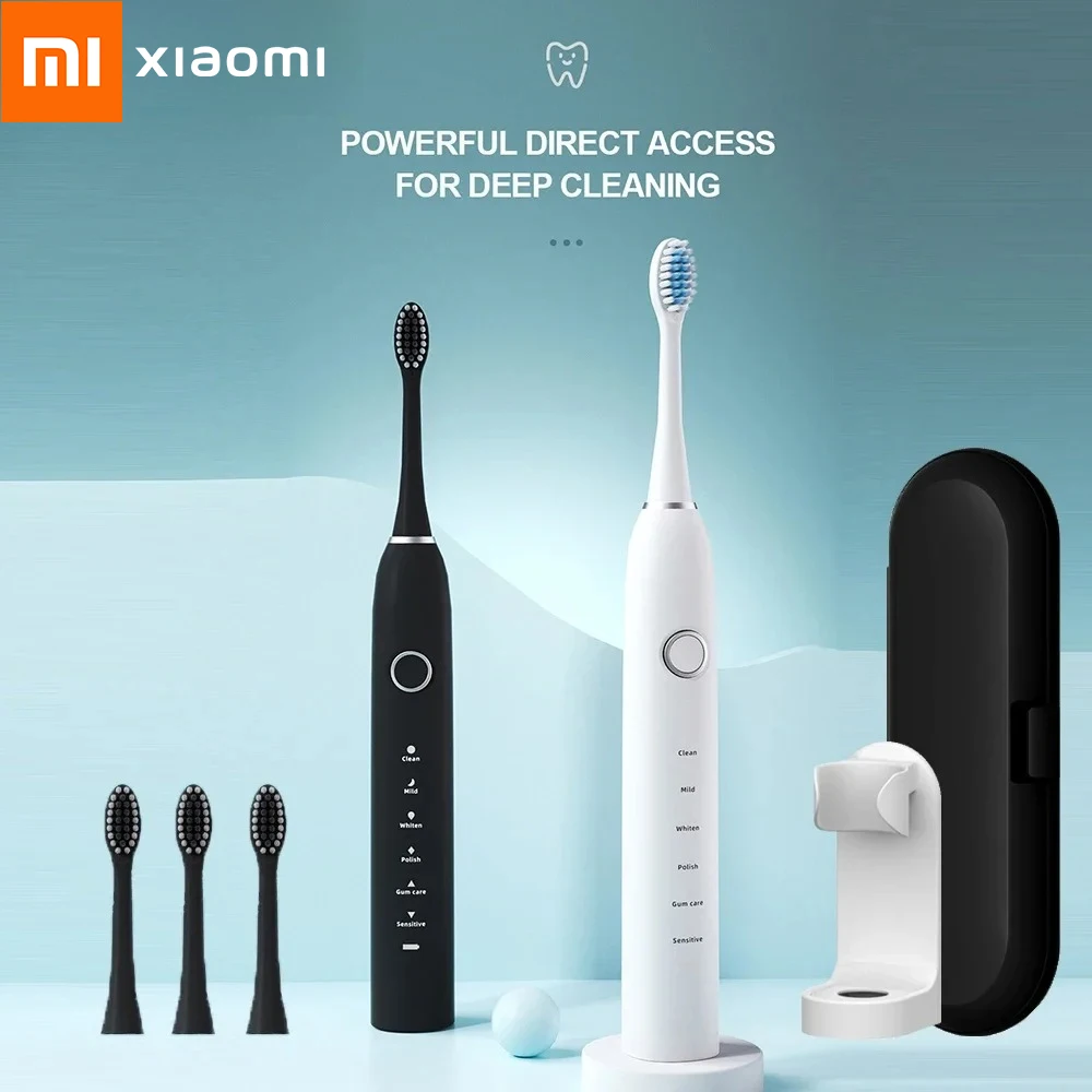 

Xiaomi YOUPIN Звуковая электрическая зубная щетка IPX7 Перезаряжаемая умная ультразвуковая зубная щетка для отбеливания зубов 6-режимная зубная щетка с таймером