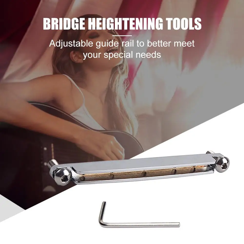 Acoustic Guitar Bridge Saddle Tool Metal Height Adjustment Tool Acoustic Guitar Parts Booster Tool for Acoustic Folk Guitar