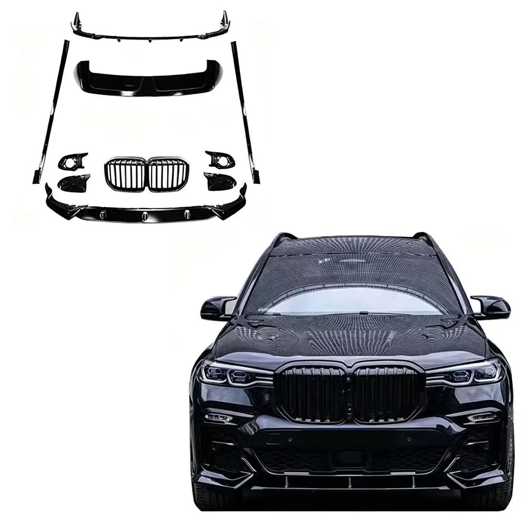 Black Body Kits for X7 G07 Upgrade Black Knight Front Lip Diffuser Side Skirt Grille Exhaust System 2019-2022