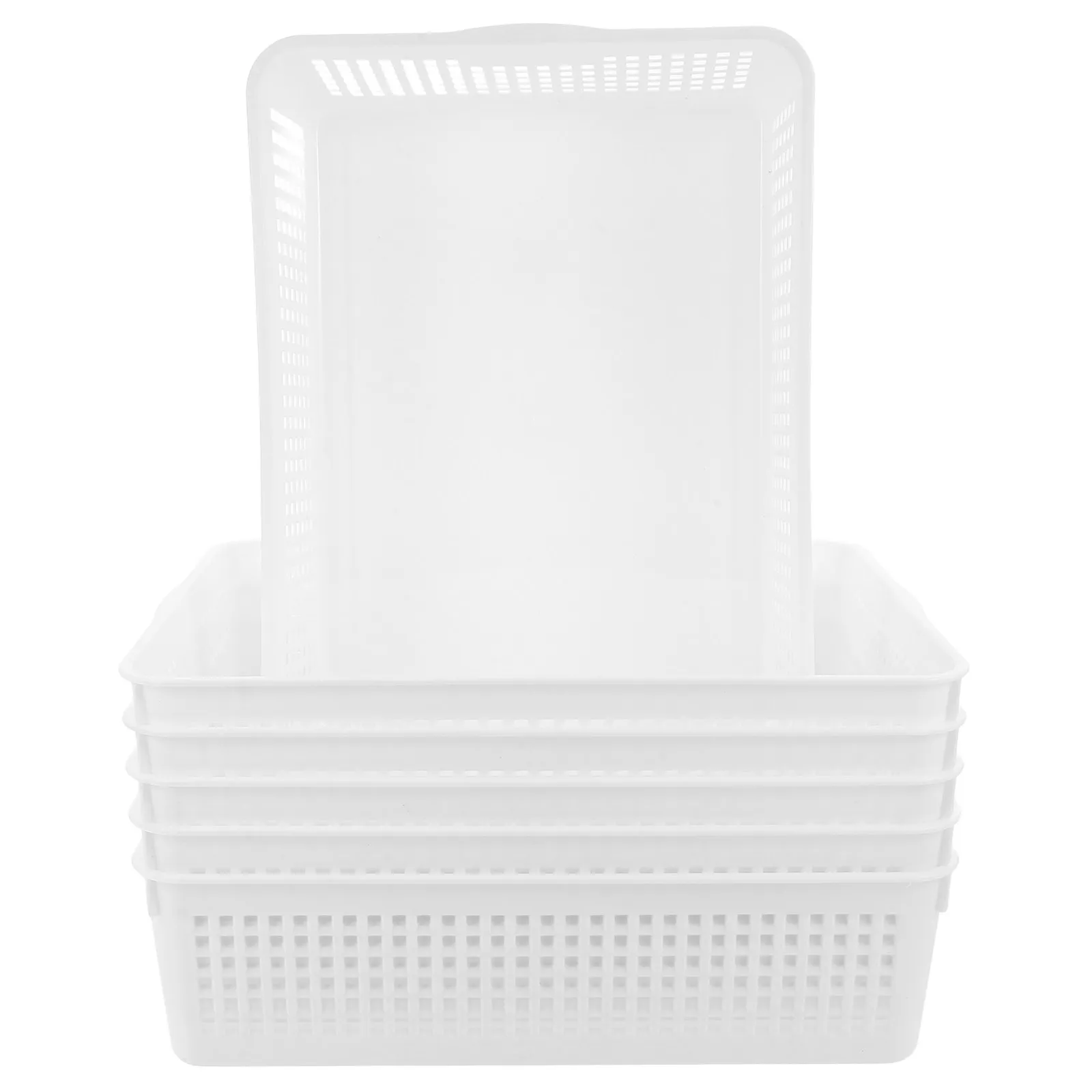 

6Pcs Sturdy Plastic File Organizer Basket Desktop Storage Container for Office Home Living Room School Neat Paper Document