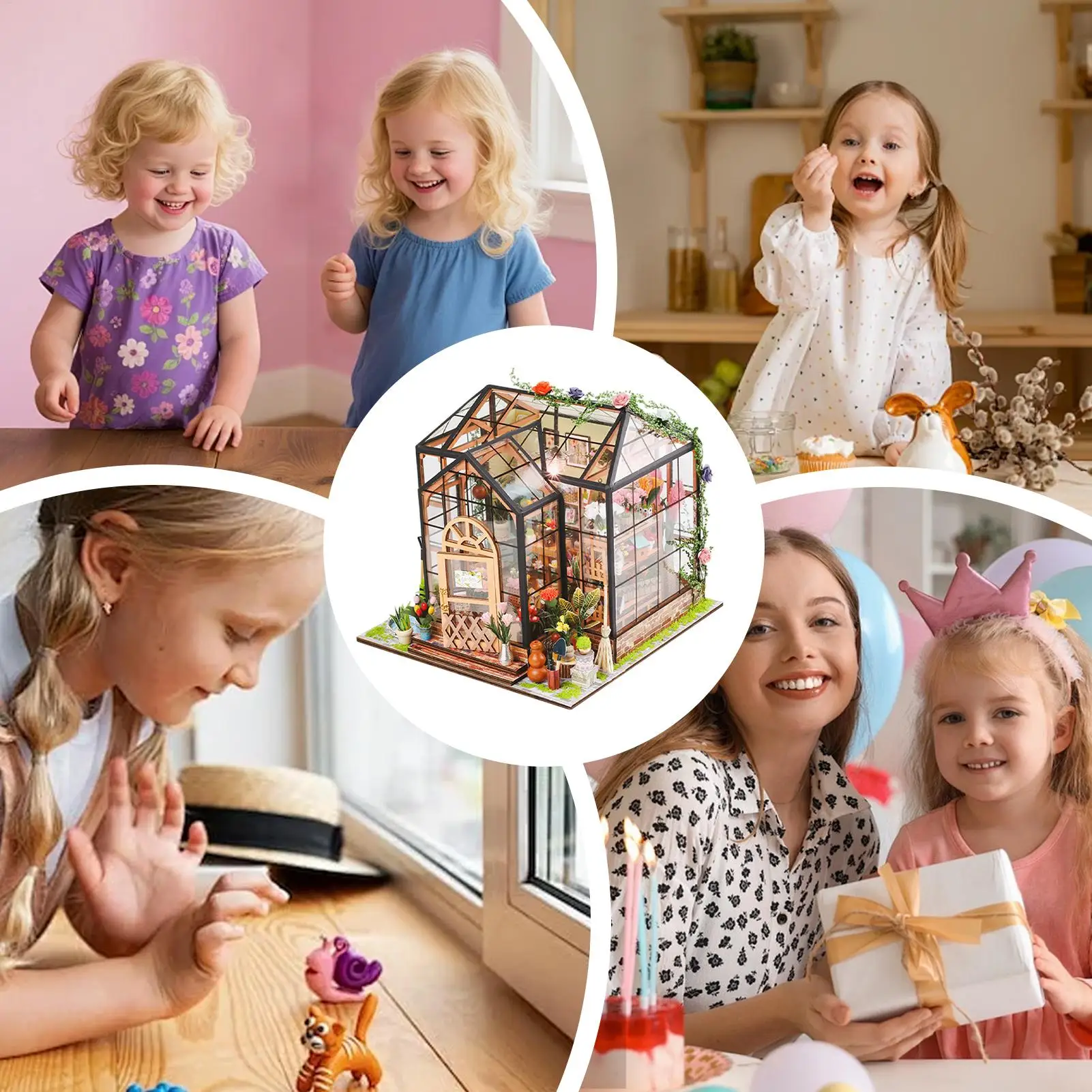 Kit de fabrication de maison Miniature avec meubles, modèle créatif en bois, serre, artisanat de bricolage pour projets d'adultes, artisanat de décoration de chambre