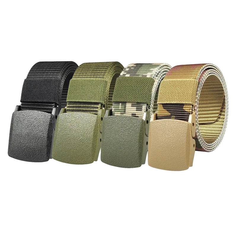 Automatic Buckle Imitated-Nylon MEN'S non-metal Tactical Belts Men's Canvas Belts Pants Belts Sports Belts