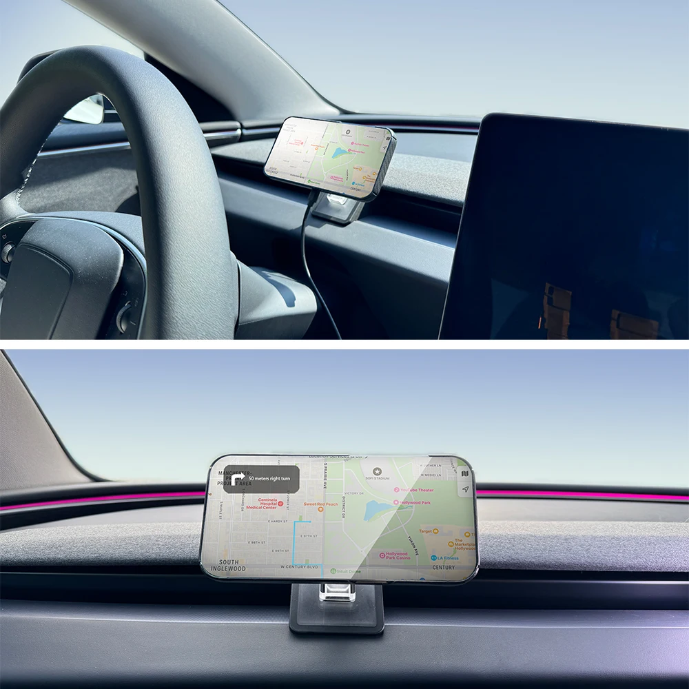 Для Tesla New Model Y Launch JUNIPER 2025 Model 3 Hhighalnd 2024 Автомобильный держатель для мобильного телефона Деревянный гравитационный опорный кронштейн