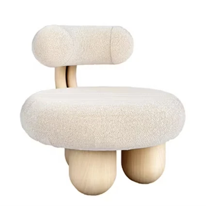 #European Fabric Color Optional Casual Wooden Frame Lazy Chair Simple Modern for Home Furniture Living Room Hotel Apartment Use