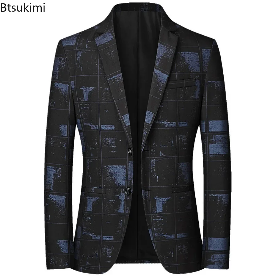New 2025 Men's Blazer Jackets Fashion Slim Fit All-match Small Suit Korean Style Business Casual Suit Coats Male Streetwear Tops