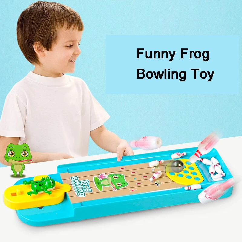 

Игрушка с мячом для боулинга, мини-лягушка, игровой набор для боулинга для детей и взрослых, забавные боевые игры, подарки для детей раннего развития