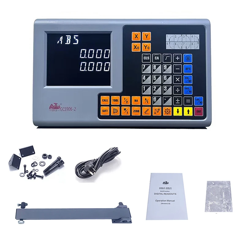 HXX CNC High Accuracy 2 Axis DRO Kit Digital Readout GCS906 and 2pcs Linear Scale Encoder Sensor Ruler For Milling Lathe Turning