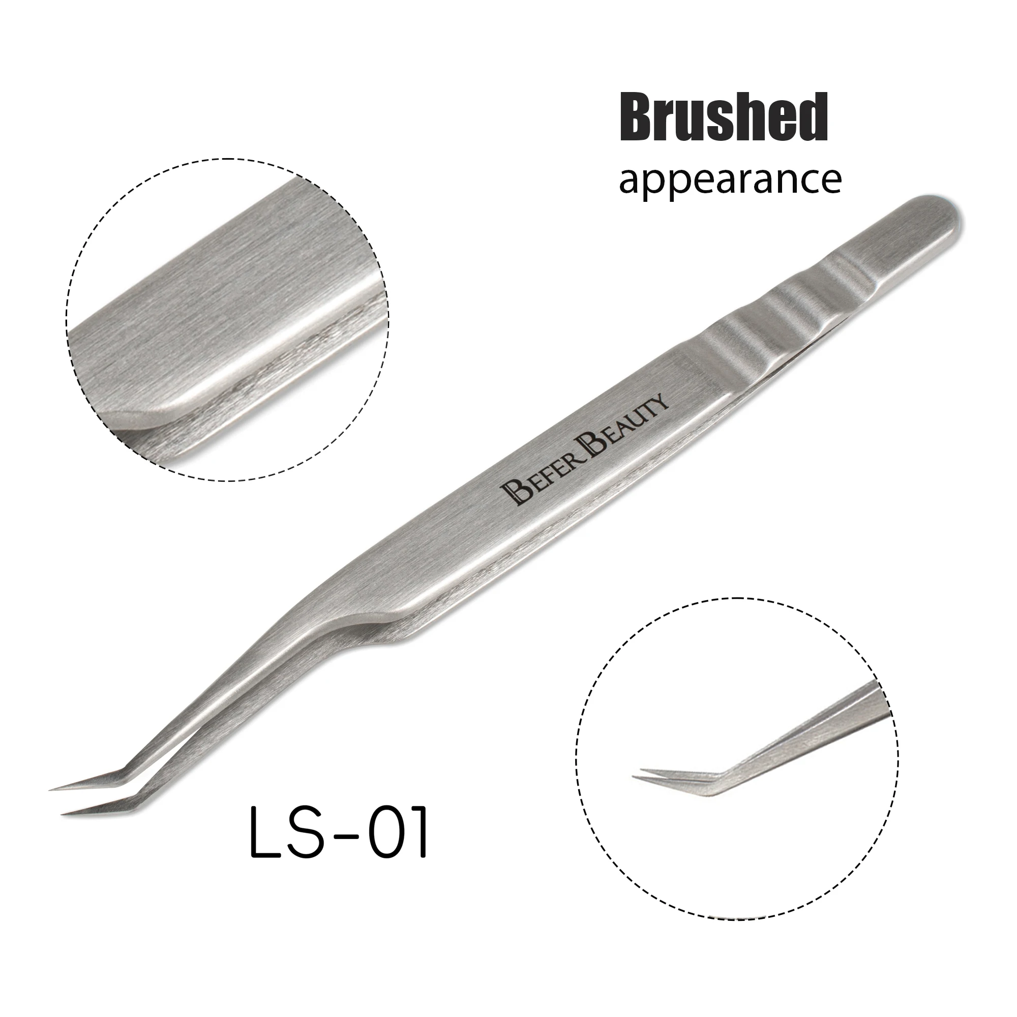 Antistatische Pinzette, Wimpernverlängerung, professionelle hochpräzise Volumenpinzette, Pinzette aus Edelstahl, rutschfestes Make-up-Werkzeug – Detail 21