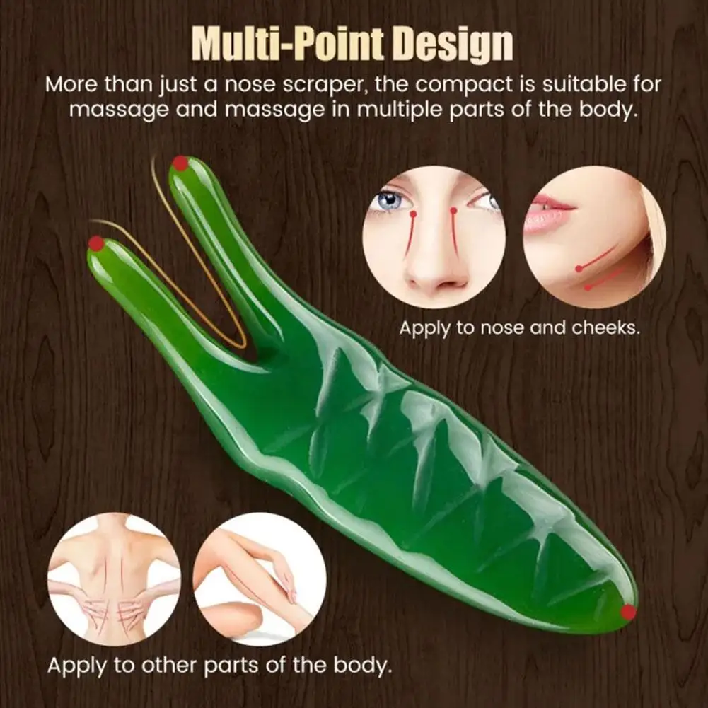 Resin Nasal Scraper Face Scraping Massage Plate Reduce Puffiness Nose Acupressure Massage Face Care Tool - view 4
